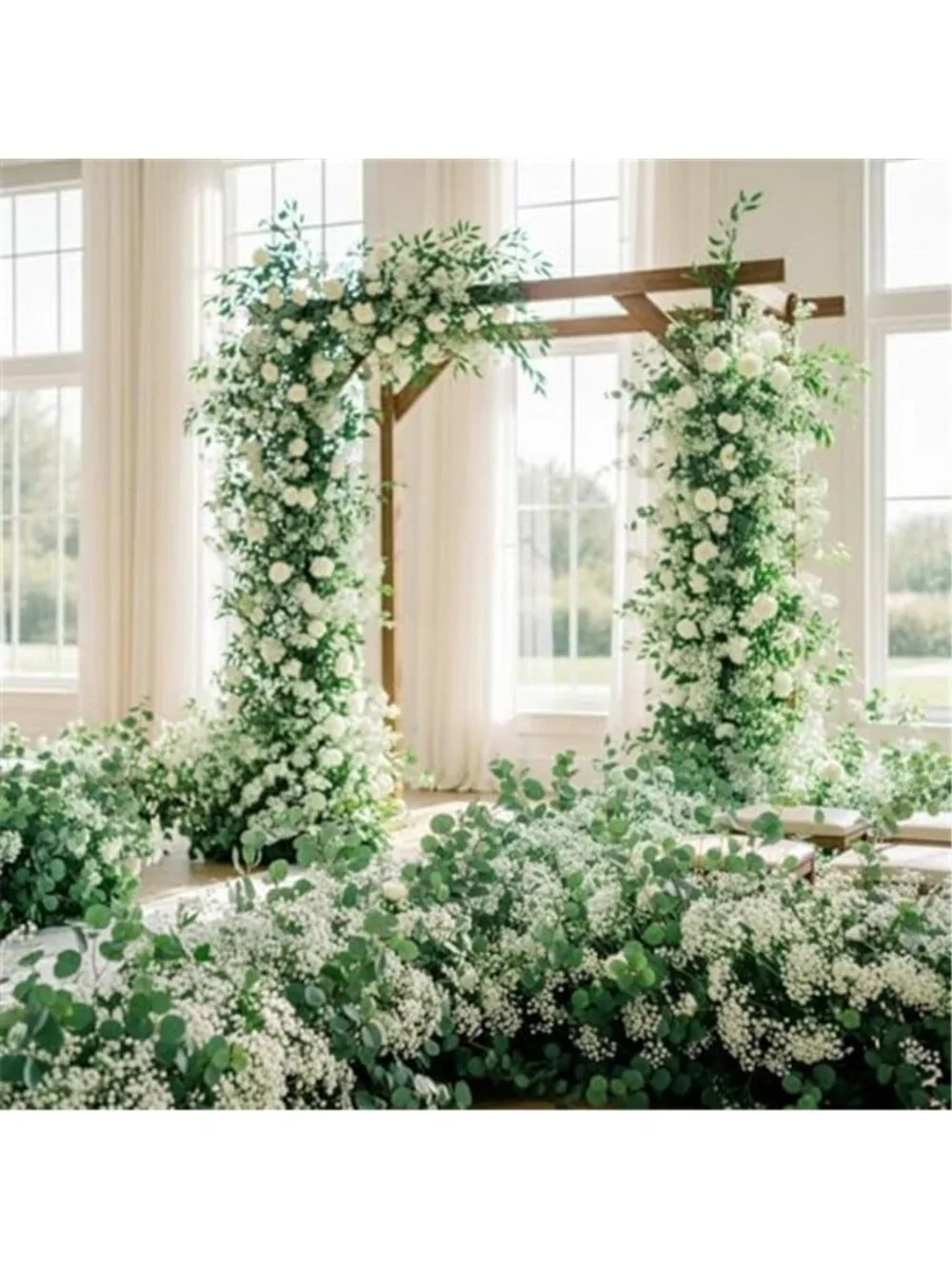 10PC Fake Baby Breath Flowers Bulk Artificial Gypsophila Wedding Bouquet White